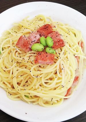 スパムと枝豆のシンプルパスタ-レシピのメイン写真