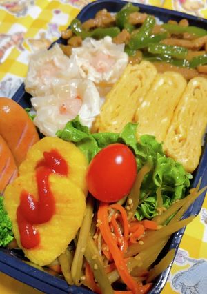 時短お弁当盛り付け記録　青椒肉絲弁当-レシピのメイン写真