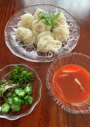 野菜ジュースたれで素麺-レシピのメイン写真