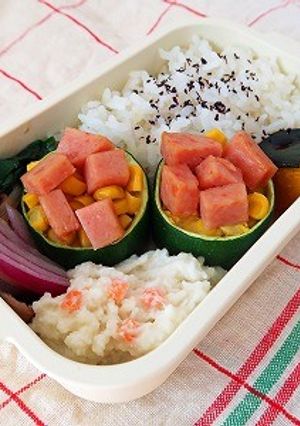 ズッキーニスパム詰め【野菜肉詰めドリラー-レシピのメイン写真