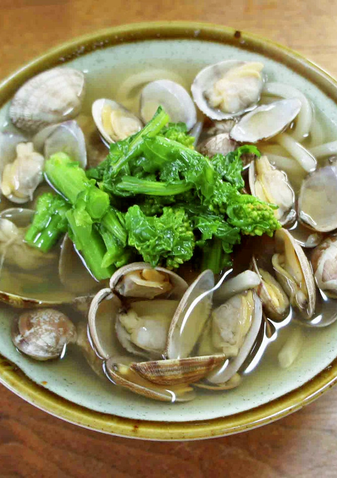 あさりと菜の花のうどん-レシピのメイン写真