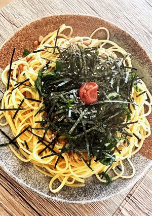 納豆梅しそ和風パスタ-レシピのメイン写真