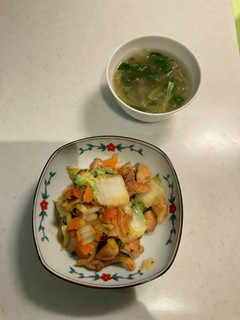 野菜炒め、中華スープ-レシピのメイン写真