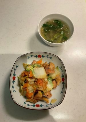 野菜炒め、中華スープ-レシピのメイン写真