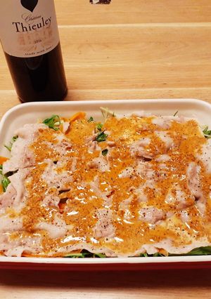 簡単♪豚肉と水菜のピリ辛マヨソース-レシピのメイン写真