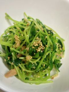 豆苗とツナの胡麻ポン酢和え-レシピのメイン写真