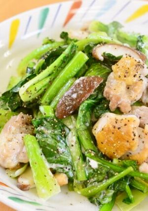 小松菜と鶏肉のガリマヨ炒め　JAいるま野-レシピのメイン写真