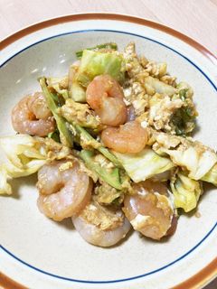 むきエビとキャベツと卵の中華炒め-レシピのメイン写真