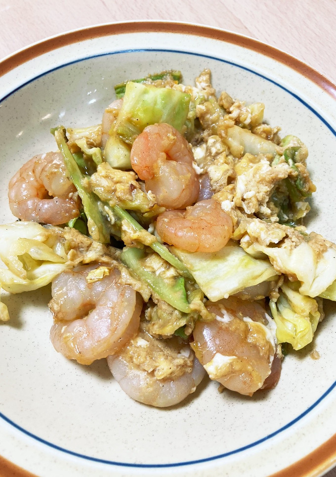 むきエビとキャベツと卵の中華炒め-レシピのメイン写真