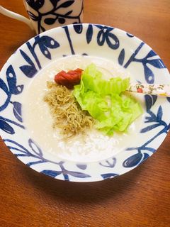 レタスとちりめんじゃこのオートミール粥-レシピのメイン写真