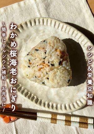 \簡単にCa補給/わかめ桜海老おにぎり-レシピのメイン写真