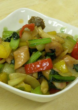 冷蔵庫のお掃除！野菜とウィンナーの炒め物-レシピのメイン写真