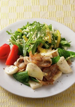 豚バラ炒めとチーズのサラダ仕立て-レシピのメイン写真