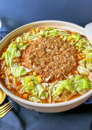 仰天ハイブリッド！お楽しみハンバーグ鍋-レシピのメイン写真