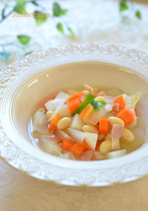 大豆と野菜たっぷり☆食べるスープ-レシピのメイン写真