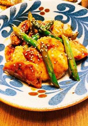 塩麹で柔らか鶏むね肉とアスパラ炒め☆-レシピのメイン写真