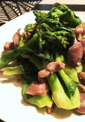 なばなと砂ずりの炒め物-レシピのメイン写真