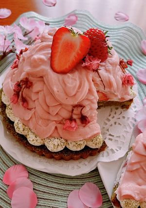 ☆桜と抹茶のいちご入りタルト☆-レシピのメイン写真