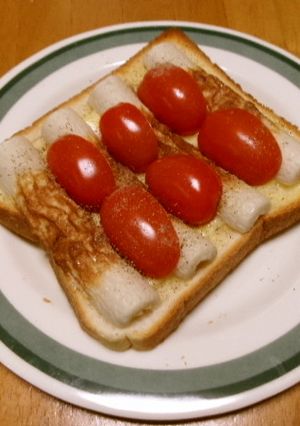 ちくわとトマトのオープンサンド-レシピのメイン写真