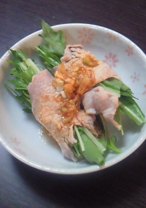 みずなの豚肉巻き巻きサラダ-レシピのメイン写真