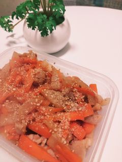 沢庵と人参の金平(作り置き)-レシピのメイン写真
