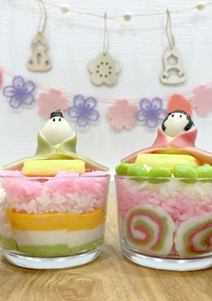 ひなまつり✿簡単かわちいカップ寿司-レシピのメイン写真