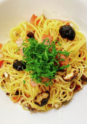 ドンキのしいたけスナックでパスタ-レシピのメイン写真