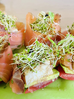 みそ漬け豆腐とサーモンの前菜-レシピのメイン写真