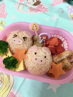 キャラ弁＊三匹の子ブタ弁当 by ピットンヘベヘベ 【クックパッド】 簡単おいしいみんなのレシピが392万品