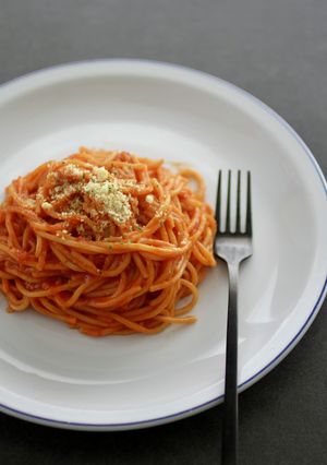 トマトジュースで作る暗殺者の和風パスタ-レシピのメイン写真