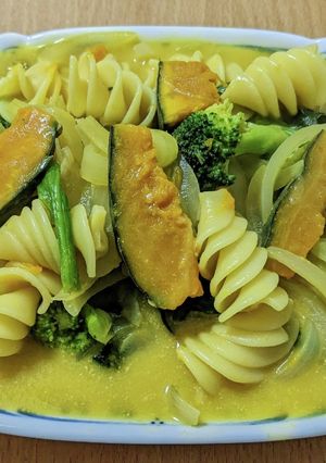 かぼちゃの♡スープパスタ 415kcal-レシピのメイン写真