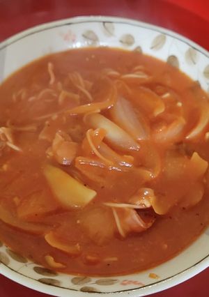 簡単フライパン1個スープスパ風にゅうめん-レシピのメイン写真