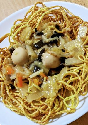 ノンフライヤーで！かた焼きそば♡-レシピのメイン写真