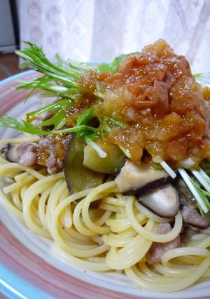 鍋の次の日は★和風しゃぶじゃぶ風パスタ-レシピのメイン写真