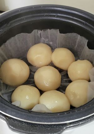 株式会社波里　お米の粉で蒸し饅頭　-レシピのメイン写真
