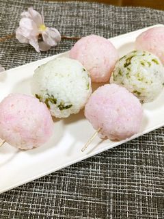 桃の節句!なんちゃって団子おにぎり♡-レシピのメイン写真