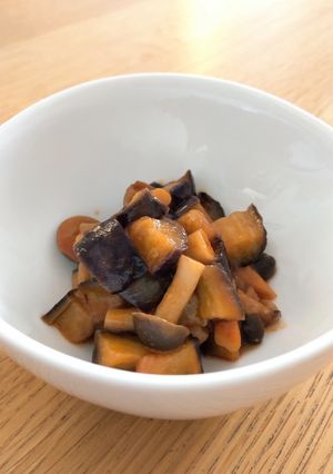 簡単副菜☆茄子としめじのレンジ煮-レシピのメイン写真