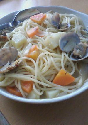 タラとあさりのうまみでスープパスタ-レシピのメイン写真