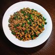 簡単☆挽き肉とニラのカレー風味炒め