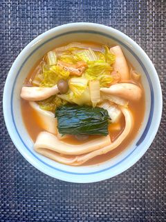 キムチスープでほうとう煮-レシピのメイン写真