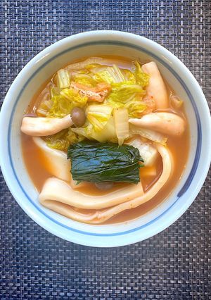 キムチスープでほうとう煮-レシピのメイン写真