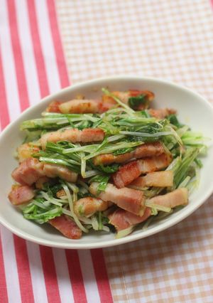 ベーコンと水菜のバターソテー-レシピのメイン写真