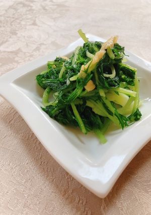 お弁当や常備菜に！水菜と油揚げの煮物-レシピのメイン写真