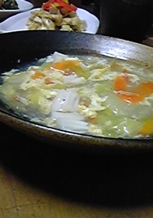 ぽかぽか♪白菜とホタテのスープ-レシピのメイン写真