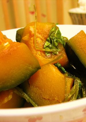 かぼちゃと三つ葉の煮物-レシピのメイン写真