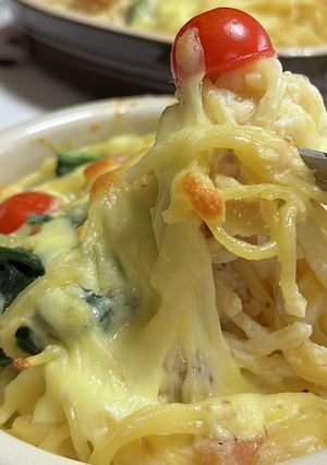 ベーコンとほうれん草のパスタグラタン-レシピのメイン写真
