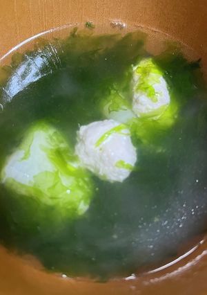 磯の香り広がる！！鶏団子と山芋のお吸い物-レシピのメイン写真