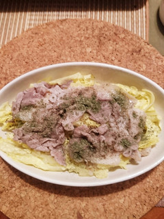 白菜と豚バラの重ねレンチン蒸し-レシピのメイン写真
