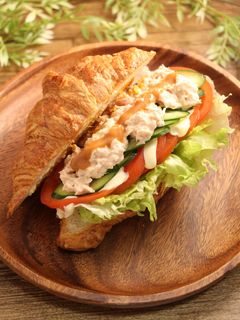 簡単!クロワッサンツナサンド 味噌風味-レシピのメイン写真