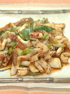 長葱といかの豆板醤炒め-レシピのメイン写真